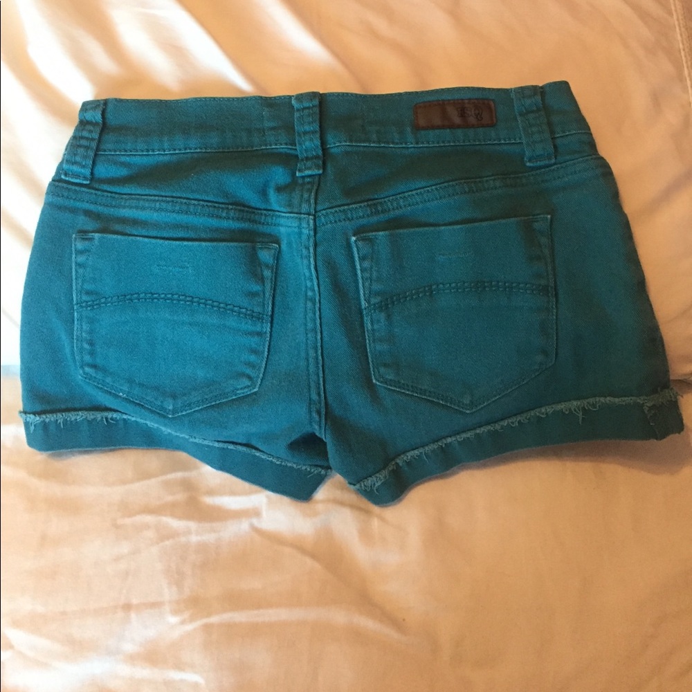 Bright blue jean shorts