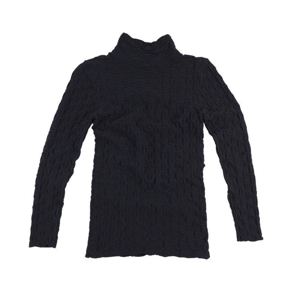 Tees by Tina Long Sleeve Lattice Textured MockNeck