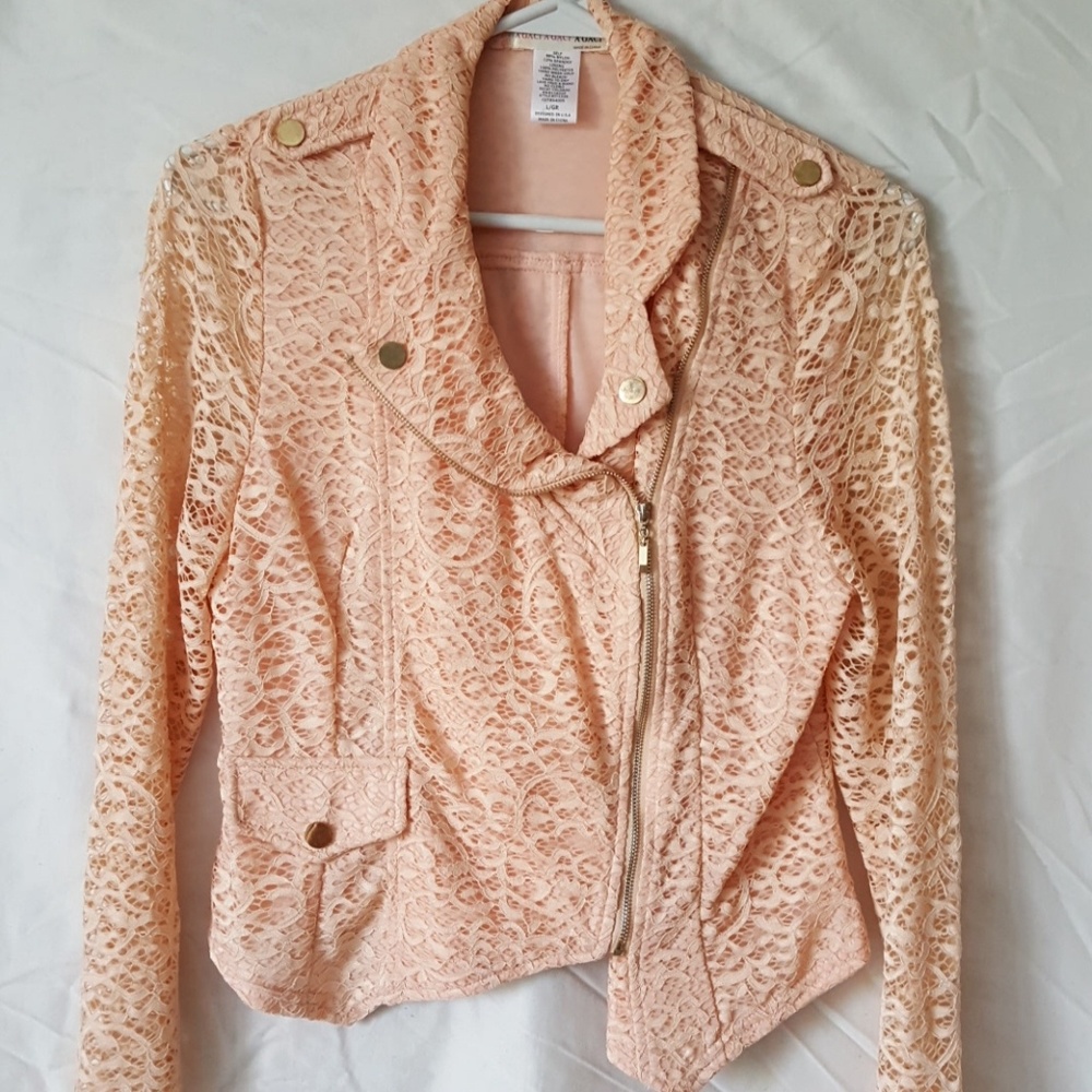 Lightweight laced zip-up blazer