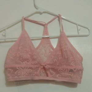 Aerie Pink Longline Lace Bralette