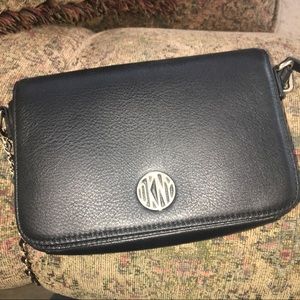 DKNY Black Mini Crossbody Bag with gold chain
