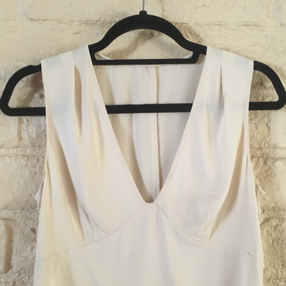 sheer bias nude cream v neck crop blouse camisole
