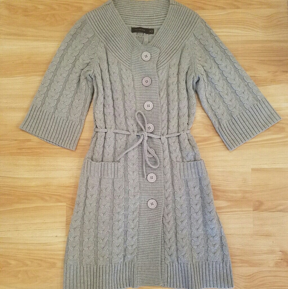 The Limited Gray Long Sweater Dress