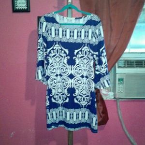 Simple blue n white dress