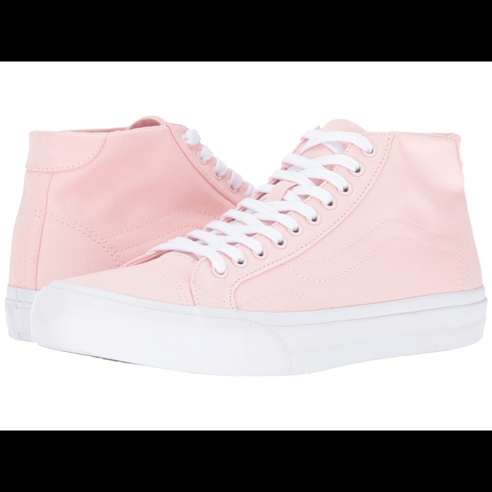 Vans-Court Mid ((Canvas) Rose Quartz) Skate Shoes
