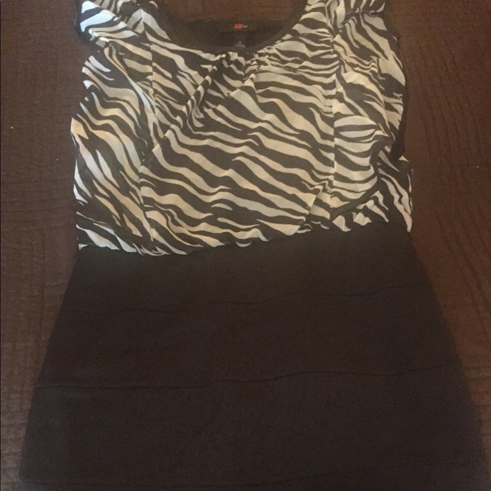 IZ size 16 (12/14) zebra print dress matching sis