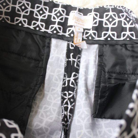 Laundry By Shelli Segal Black & White Printed Crop - Picture 6 of 8