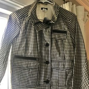 Jcrew navy and white gingham jacket