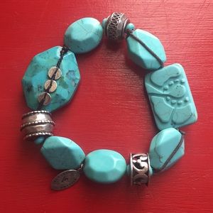 Sterling Silver & Turquoise Stretch Bracelet