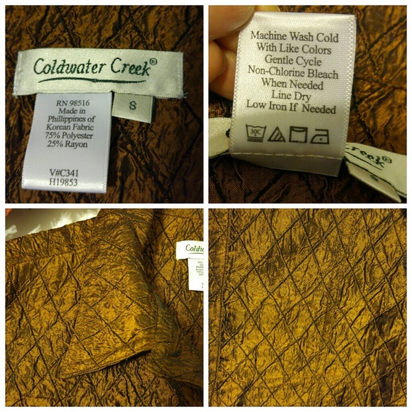 Coldwater Creek Bronze Glitter Button Shiny Blazer - Picture 2 of 4