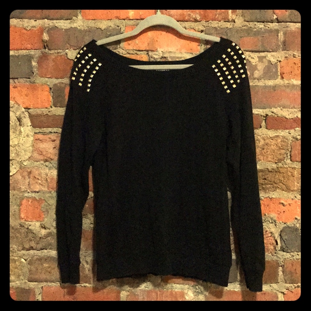 Gold Studded Black Sweater