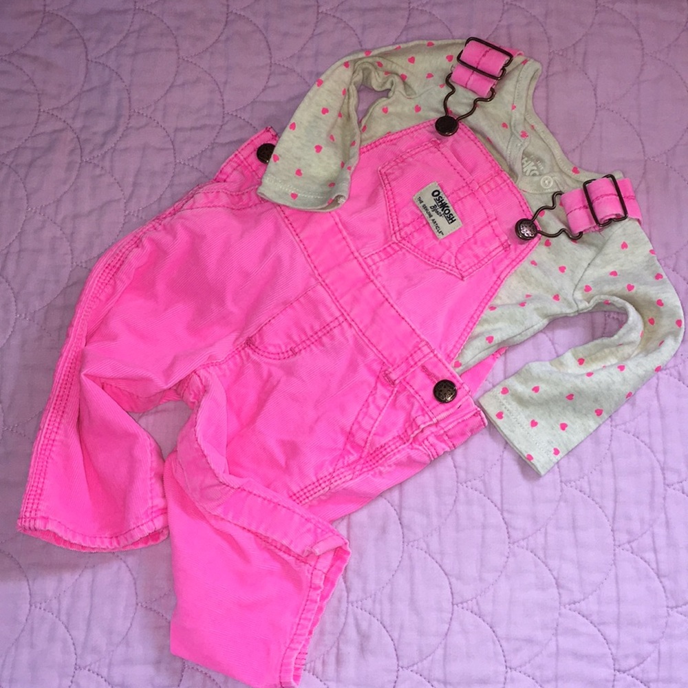 osh kosh corduroy overalls and onesie