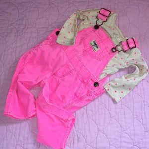 osh kosh corduroy overalls and onesie