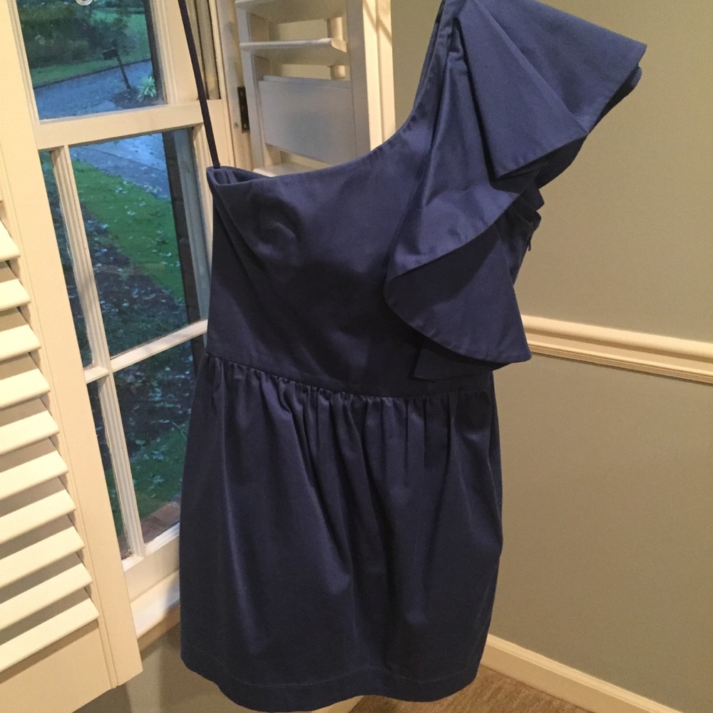 French Connection Blue One-Shoulder Dress Size 6