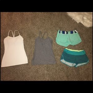 Lulu lemon shirts and shorts