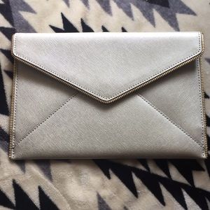 Light gold Rebecca Minkoff envelope Leo clutch