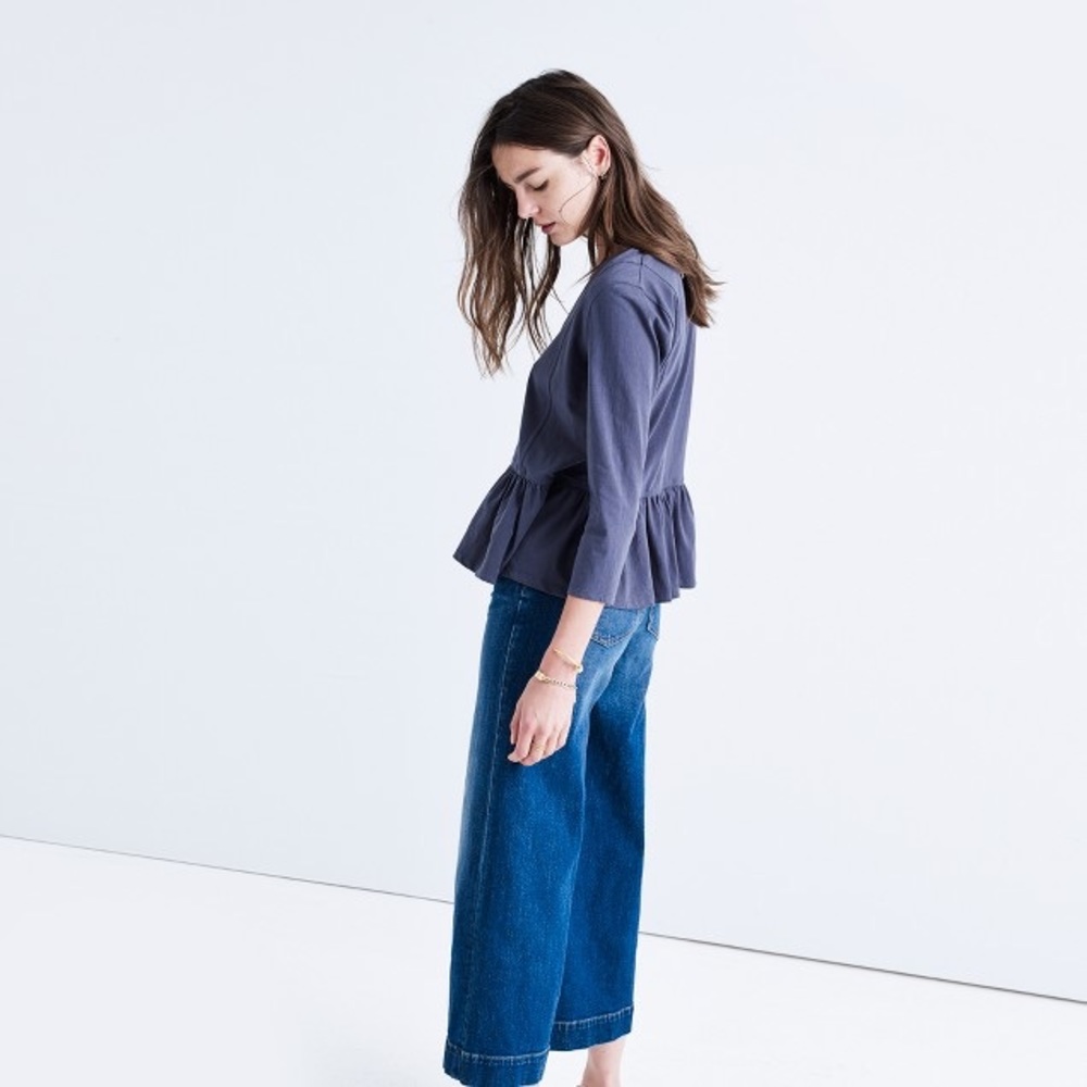 Madewell peplum v neck