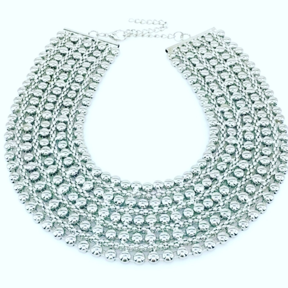 Silver statement necklace - Picture 11 of 11