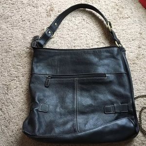 Black leather peck&peck purse