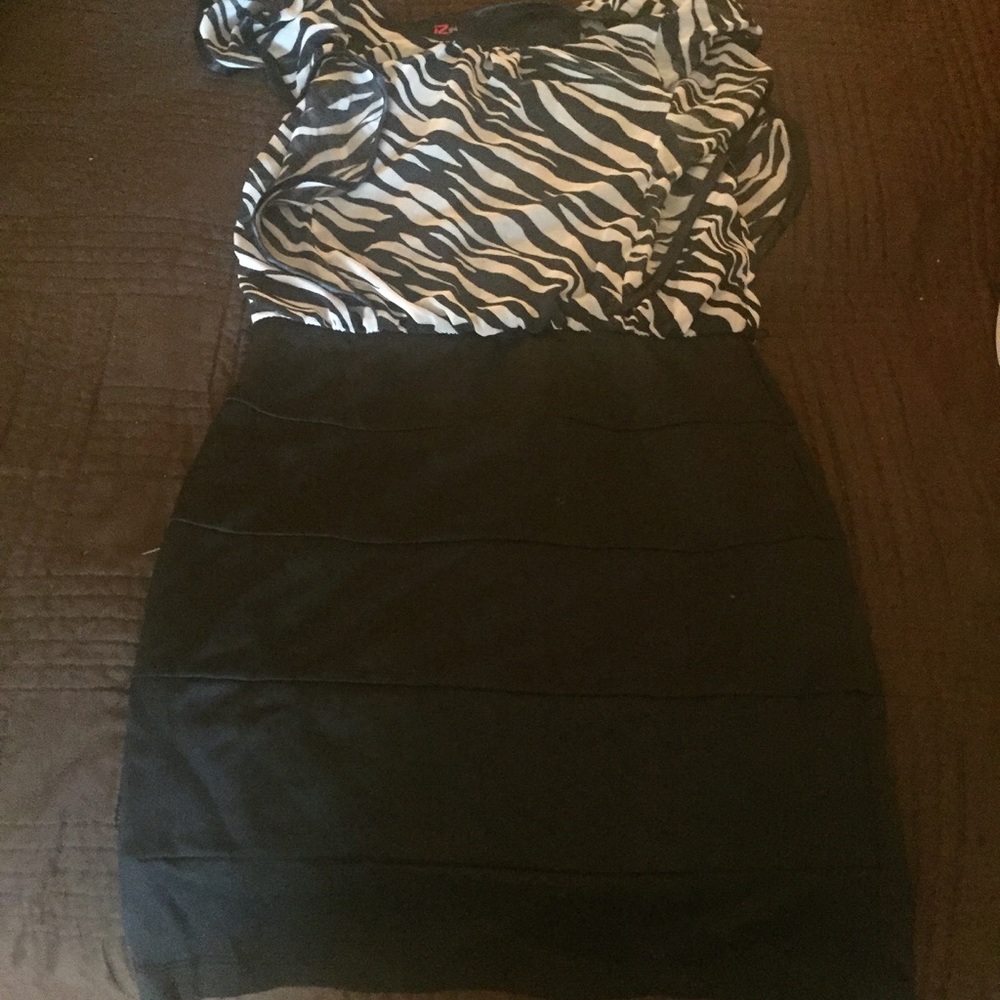 IZ byer zebra print Sz 12 dress with matching sis