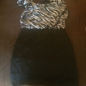 IZ byer zebra print Sz 12 dress with matching sis