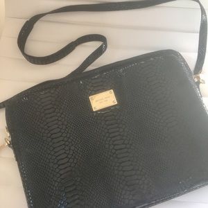 Michael Kors black gold python 13" laptop bag