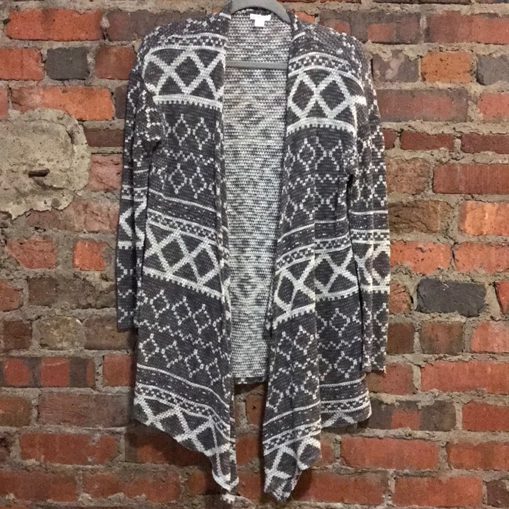 Aztec Print Open Cardigan