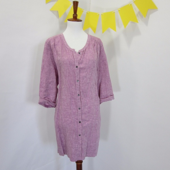 Poetry Dresses & Skirts - TWO! Poetry Natural Linen Shirt Dress Tunic *JJ13