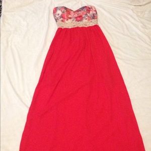 Strapless full length dress