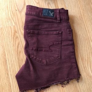 Burgundy shorts high rise