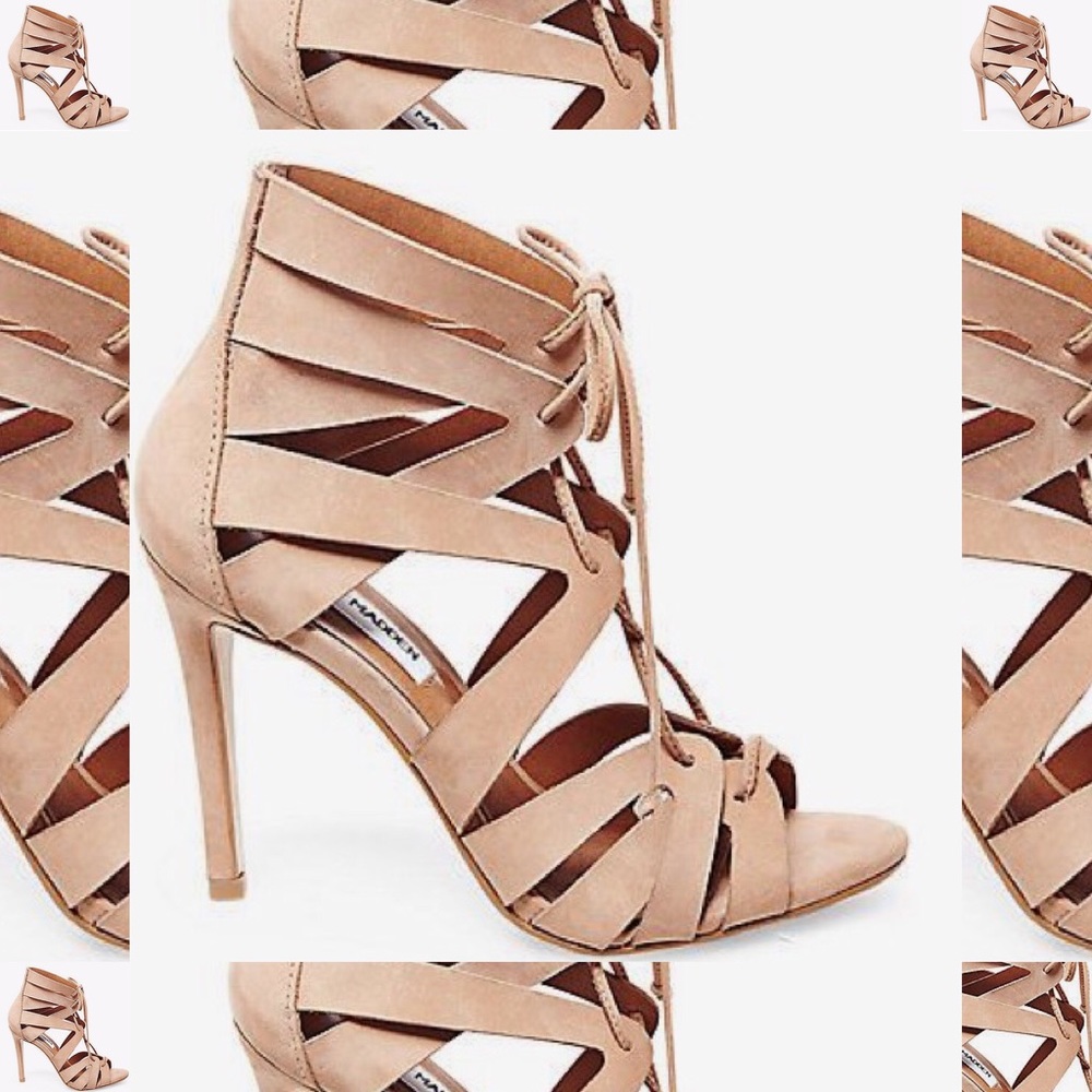 BRAND NEW, suede, nude, lace up heels!