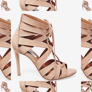 BRAND NEW, suede, nude, lace up heels!