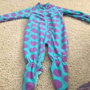 LL Bean 2T girls footed PJs