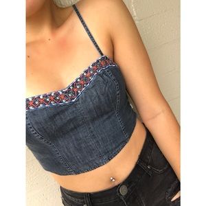 Hollister denim crop top