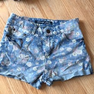 High rise floral print shorts