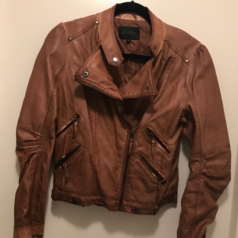 Blu Pepper Camel Leather Jacket