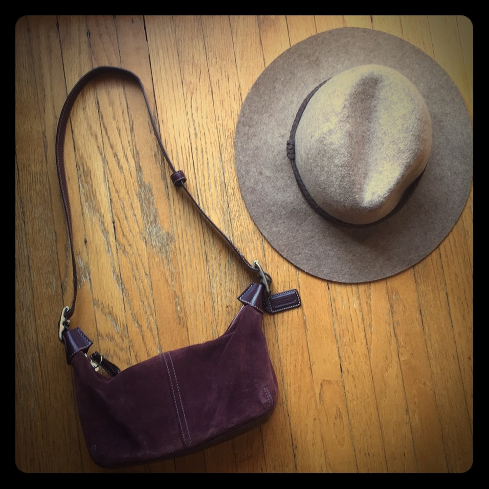 Authentic Coach Burgundy Suede Crossbody