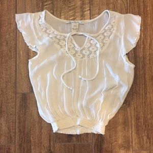 American Rag Top with Breezy Cap Sleeves and Tie