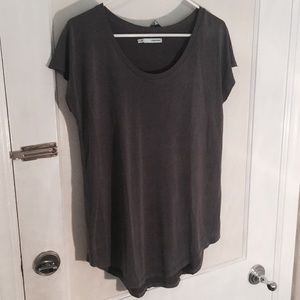 Gray Basic with Raw Hem