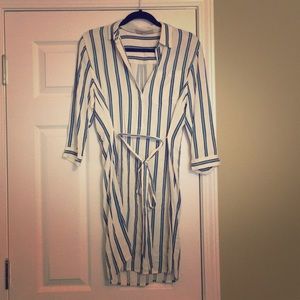 Loft 3/4 sleeve striped dress