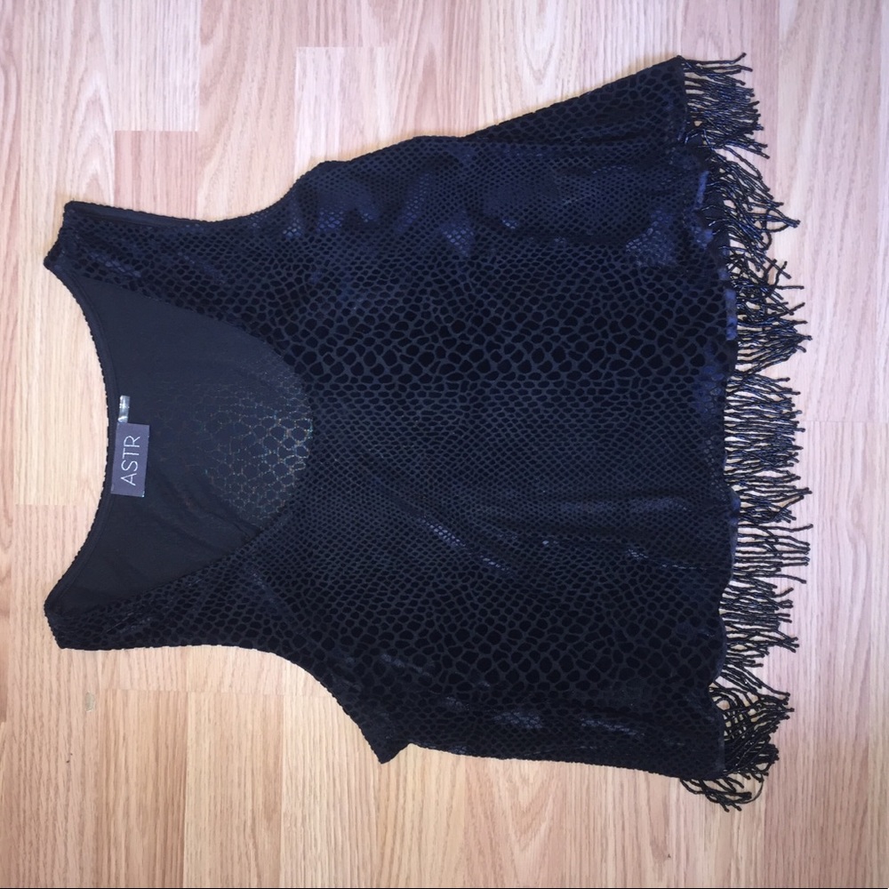 Nordstrom's ASTR Fringed Burnout Velvet Crop Top