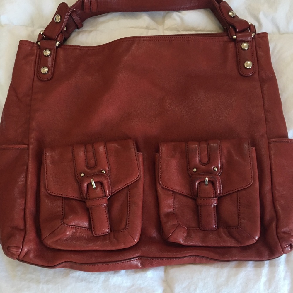 Great Red Leather Kenneth Cole bag.