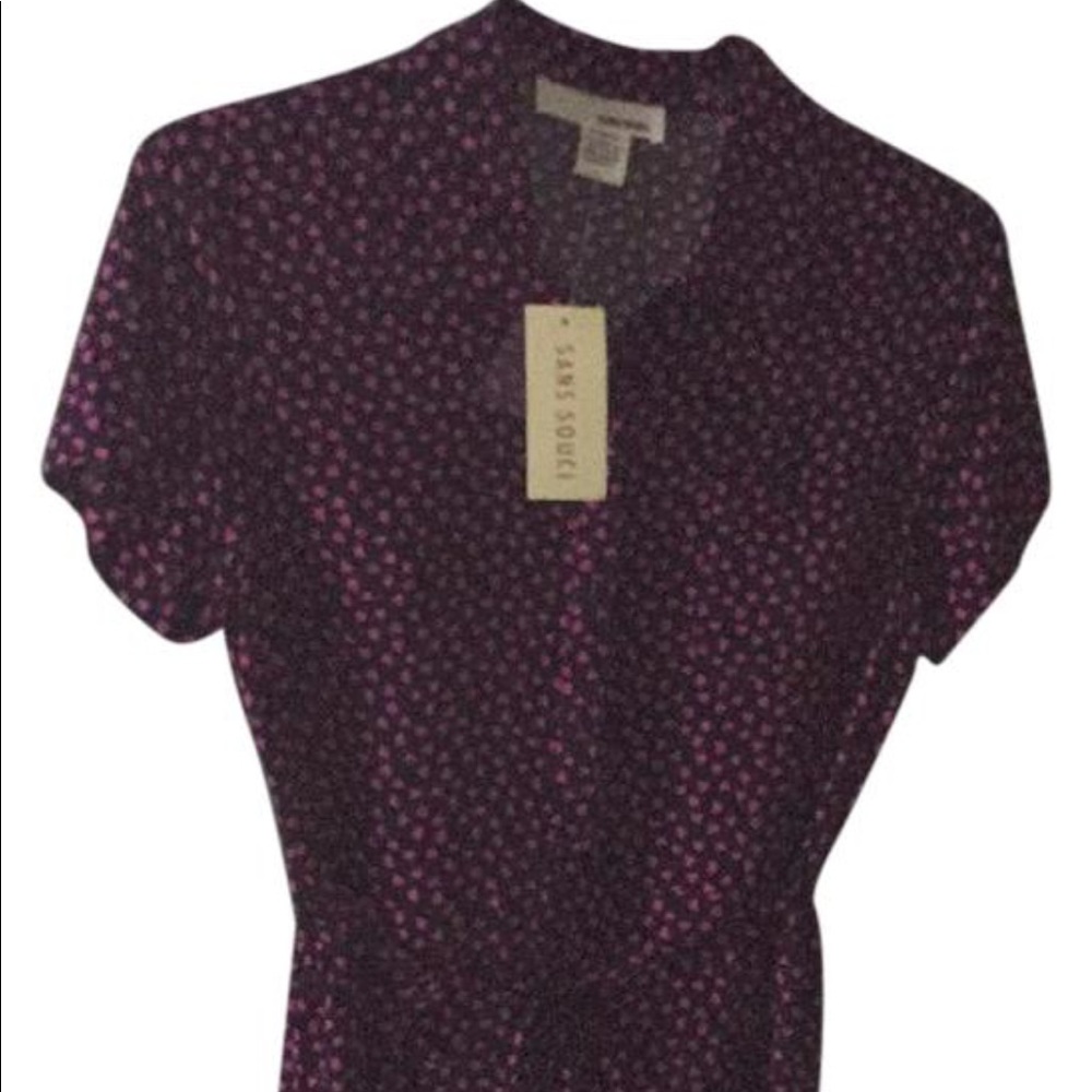 NWT Sans Souci black and pink dress