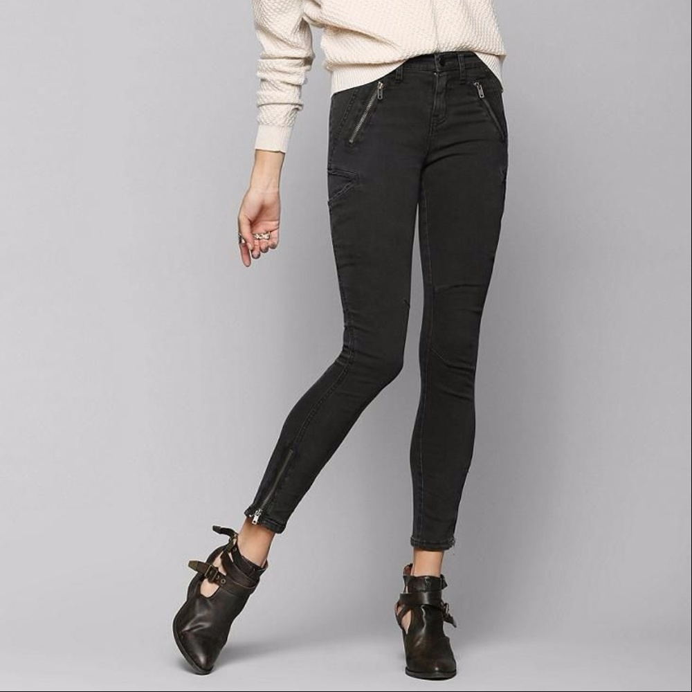 Vigoss Moto Dark Blue Skinny Jeans