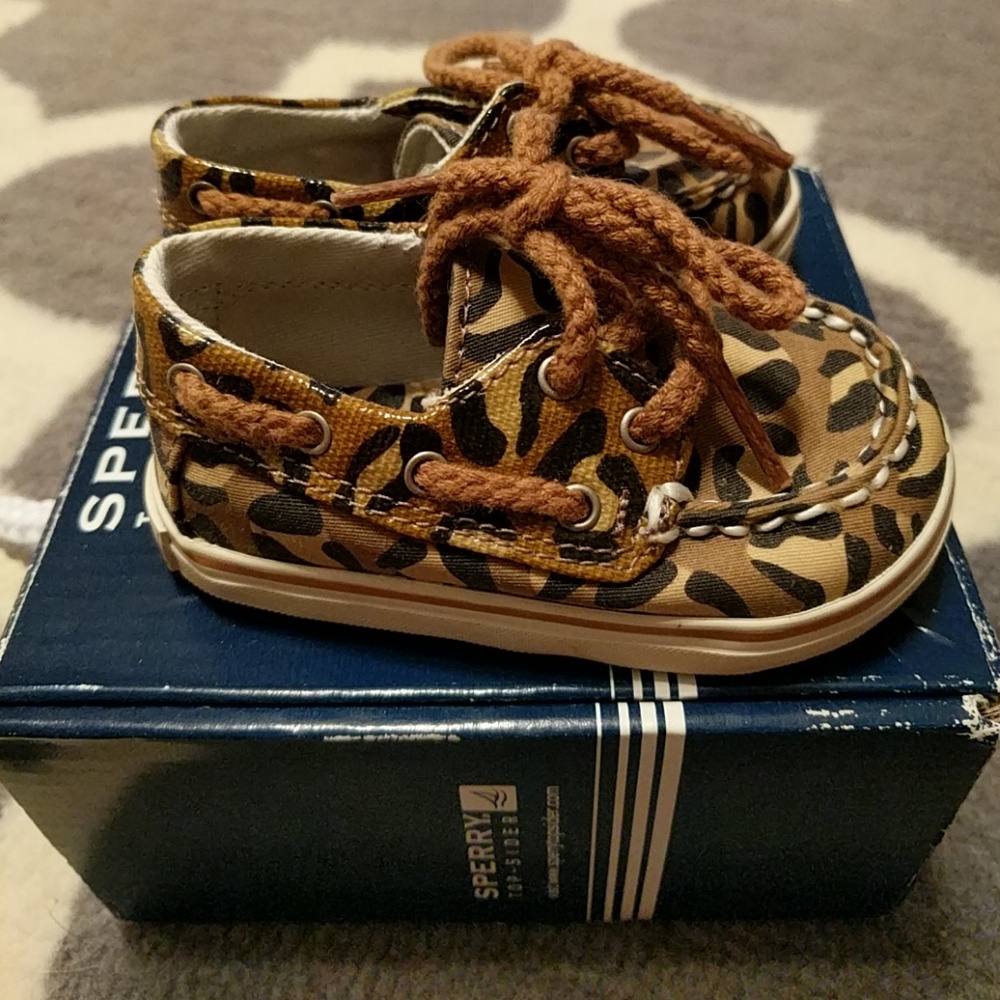 Baby Sperry Leopard Print Size 2