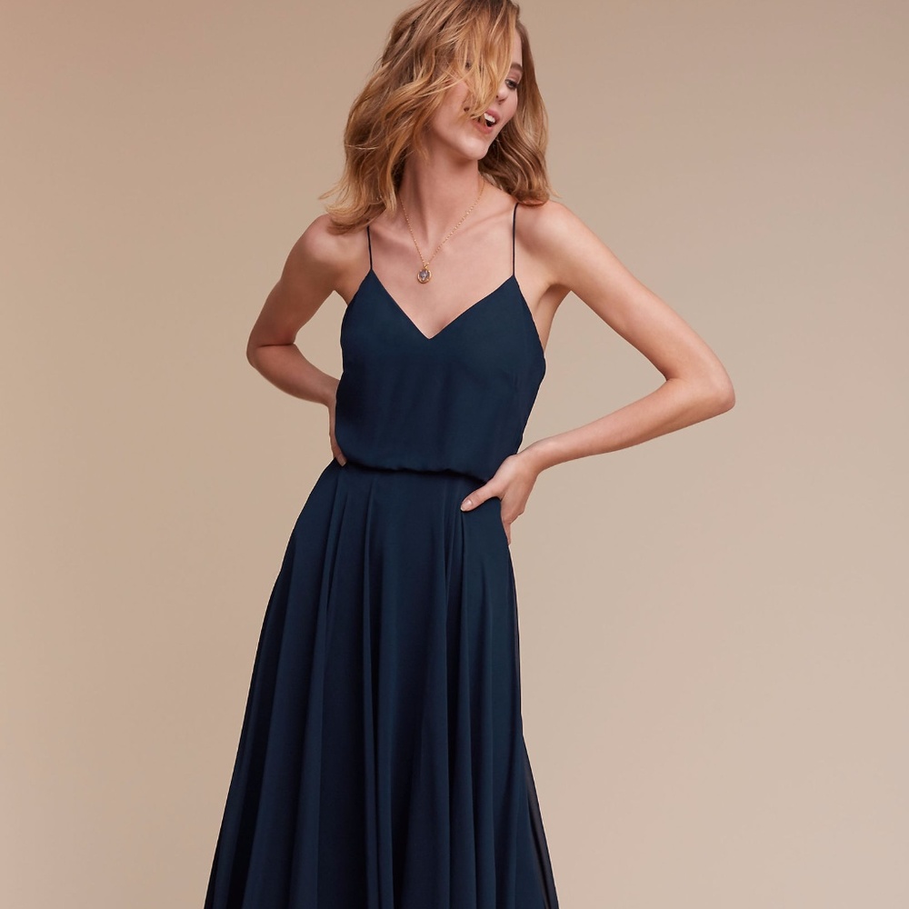 Navy Jenny Yoo Inesse Dress Size 0 BHLDN $285