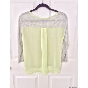 American Eagle neon yellow green & gray top