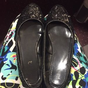 Black Sequin Flats