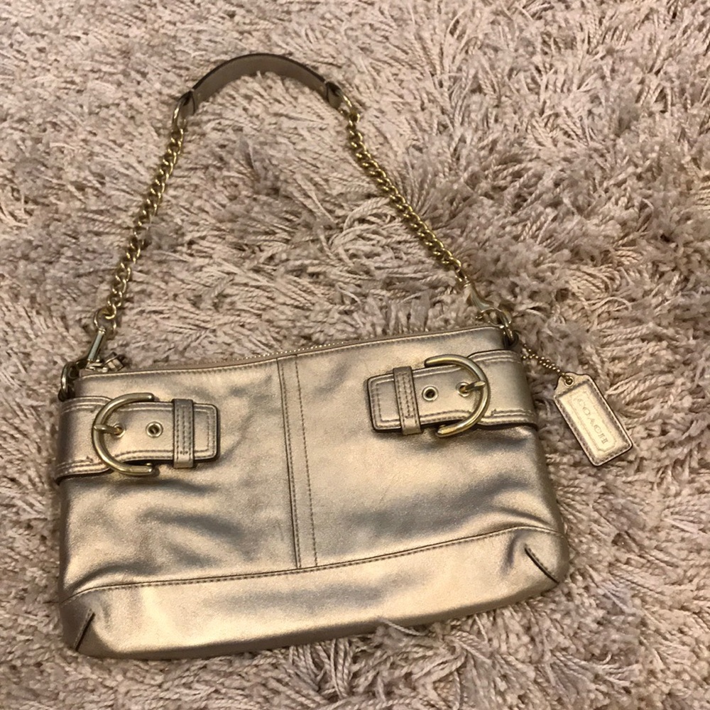 *SOLD* Metallic gold Coach purse