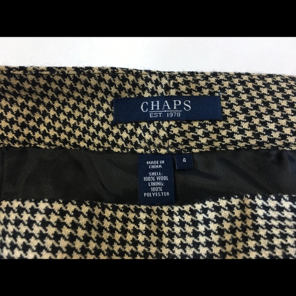 CHAPS 100% Wool Houndstooth Career Pants Sz 4 NEW - Picture 7 of 8